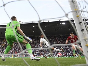 Soccer Football - UEFA Nations League - Group C - England v Hungary - Molineux Stadium, Wolverhampton, Britain - June 14, 2022
Hungary's Roland Sallai scores their second goal.