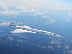 A rendering of the Boom Overture supersonic jet.