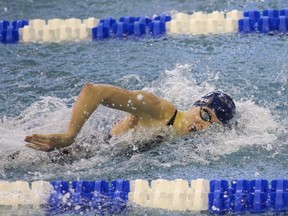 Penn Quakers swimmer Lia Thomas swims the 100 free at the NCAA Swimming & Diving Championships at Georgia Tech.