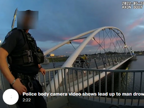 Police body camera video from May 28, shows 34-year-old Sean Bickings enter a reservoir in Tempe, Ariz., as officers warned him against it. (Video: City of Tempe)