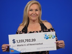 Maria Vescio won second prize in the May 13 Lotto Max draw.