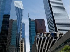 Office towers are pictured in Toronto on June 19, 2022