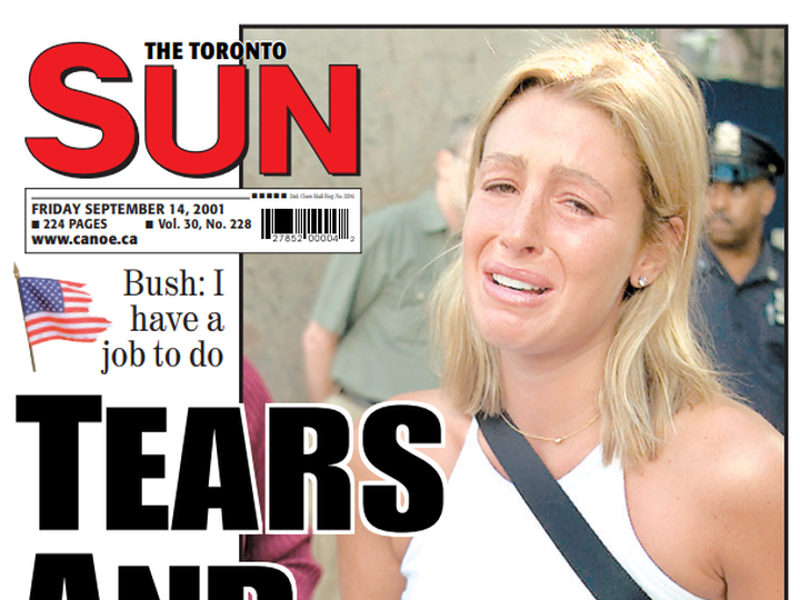  Rachel Uchitel appears on the cover of the Toronto Sun Sept. 14, 2001 as she searched for her fiance following the terror attack in New York City.
