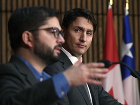Prime Minister Justin Trudeau and President of the Republic of Chile Gabriel Boric participate in a joint news conference in Ottawa, on Monday, June 6, 2022.