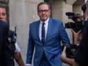 Actor Kevin Spacey leaves the Central Criminal Court on July 14, 2022 in London, England. The Hollywood actor faces four counts of sexual assault against three men and one count of causing a person to engage in penetrative sexual activity without consent. The charges follow a review of evidence gathered by the Metropolitan Police. (Photo by Carl Court/Getty Images)