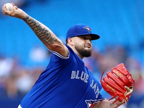 TORONTO, ON - JULY 15:  Alek Manoah #6 of the Toronto Blue Jays delivers a pitch in the first inning against the Kansas City Royals at Rogers Centre on July 15, 2022 in Toronto, Ontario, Canada.