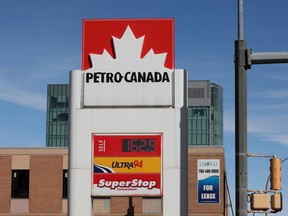 Petro-Canada gas station in downtown Edmonton on March 31, 2022.