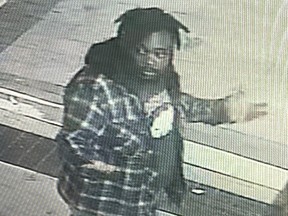 An image released of a man wanted in a stabbing on July 18, 2022 in the Spadina Ave. and Adelaide St. W. area.
