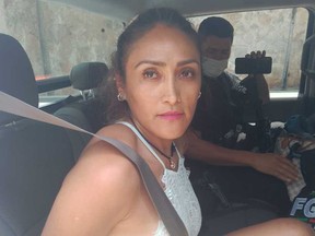 This picture of Berenice Alanís after her arrest in Acapulco, on July 20, 2022, was posted on Mexican news sites on Facebook.