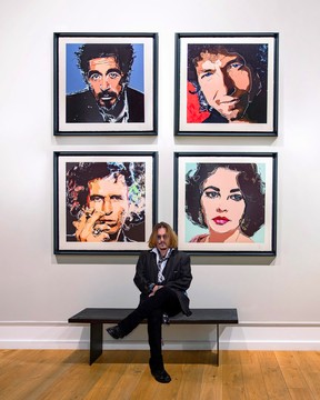 Johnny Depp seen with his artwork in a recent Instagram image.