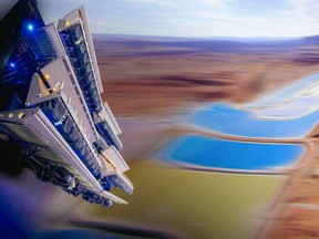 Potash evaporation ponds near Moab, Utah