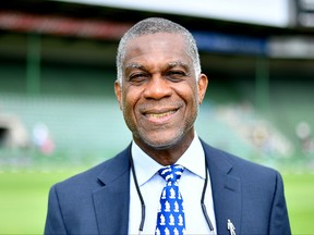 Michael Holding is a Jamaican cricket commentator and former cricketer during day 5 of the 3rd Test match between South Africa and England at St Georges Park on January 20, 2020 in Port Elizabeth, South Africa.