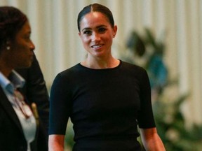 Meghan Markle arrives at the 2020 UN Nelson Mandela Prize award ceremony at the United Nations in New York on July 18, 2022.
