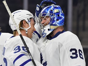 Expect to har the names of Maple Leafs defenceman Rasmus Sandin and goaltender Jack Campbell a lot over the next few days.