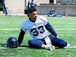 Running back Andrew Harris says the offence needs to establish its identity in tonight’s game against his former team, the Winnipeg Blue Bombers.