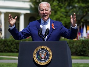 U.S. President Joe Biden speaks during an event to celebrate passage of the "Safer Communities Act," on the South Lawn at the White House in Washington, July 11, 2022.