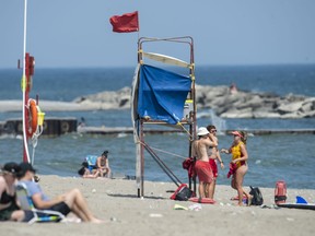 Toronto’s Kew-Balmy Beach was closed to swimming due to a high E.coli count, Wednesday July 20, 2022.