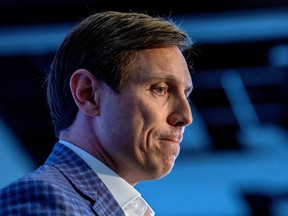 FILE PHOTO: Brampton's Mayor Patrick Brown announces that he is entering the race for the leadership of Canada's Conservative Party, at his first campaign event in Brampton, Ontario, Canada March 13, 2022.  REUTERS/Carlos Osorio/File Photo