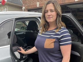 Shannon Kenny managed to retrieve one of her child car seats after arriving at Pearson Airport in Toronto on a Westjet flight, but her second child car seat never made it from Edmonton, Alberta.