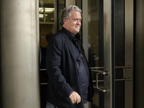 Former White House Chief Strategist Steve Bannon leaves the Federal District Court House at the end of the fourth day of his trial for contempt of Congress in Washington, D.C., Thursday, July 21, 2022.