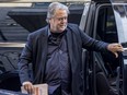 Former White House senior strategist Steve Bannon arrives at the Federal District Court House for the fifth day of his contempt of Congress trial in Washington, D.C., Friday, July 22, 2022.