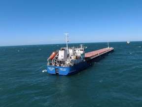 Russian-flagged cargo ship Zhibek Zholy is seen off the coast of Black Sea port of Karasu, Turkey, July 3, 2022.