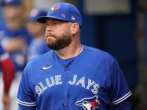 Toronto Blue Jays interim manager John Schneider before the start of the game against the Kansas City Royals at Rogers Centre.