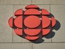 A view of the current logo of CBC in Edmonton's downtown.
 