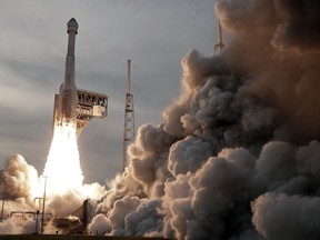 A United Launch Alliance Atlas V rocket carrying the Boeing Starliner crew capsule lifts off on a second test flight to the International Space Station from Space Launch Complex 41 at Cape Canaveral Space Force station in Cape Canaveral, Fla., Thursday, May 19, 2022.