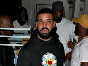 Drake is seen at Avenue Nightclub in Hollywood, Calif., July 2018.