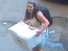One of the two women wanted by Toronto police for the alleged theft of a FedEx vehicle.