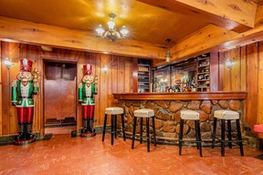 The "godfather" mansion now for rent on Airbnb 4 Staten Island home basement bar that was used in