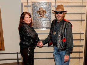 Hank Williams Jr. and Mary Jane Thomas are seen at the Country Music Hall of Fame in Nashville, November 2021.
