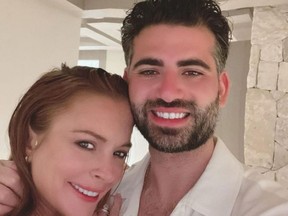 Lindsay Lohan shared a photo to social media after getting married to Dubai-based financier Bader Shammas.