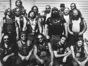 The doomed Montreal North chapter of the Hells Angels. On a single day in 1985, five were murdered, including leader Laurent Viau, front centre.