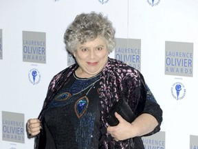 Miriam Margolyes attends The Laurence Olivier Awards in London, England in March 2010.