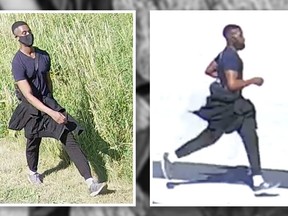 Images released by Hamilton cops of a man wanted in an alleged Jul 13, 2022 attack in the area of Upper Paradise and Donnici Drive.