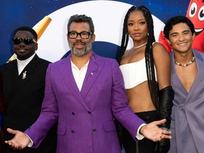 Daniel Kaluuya, director Jordan Peele, Keke Palmer and Brandon Perea attend the World Premiere of Universal Pictures "Nope" at the Chinese theatre in Hollywood, California.