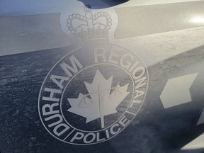 A Durham Police Vehicle is shown in Bowmanville, Ont., Sunday, Feb. 13, 2022. Durham Regional Police say three people are dead and two people have been critically injured in a collision in Brock Township, Ont., on Friday.