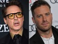 Robert Downey Jr. and Armie Hammer are pictured in file photos.