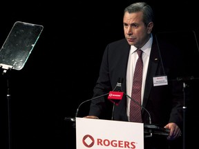 Tony Staffieri speaks at the Rogers annual general meeting in Toronto on Monday, April 23, 2013.