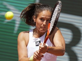 Russia's Daria Kasatkina plays a shot during a semifinal match at the French Open tennis tournament in Roland Garros stadium in Paris, on June 2, 2022.