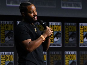 Director Ryan Coogler speaks about the late Chadwick Boseman as he presents "Black Panther: Wakanda Forever" during Comic-Con International in San Diego, California, July 23, 2022.