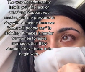 Sania Khan spoke of the pressure from her family, community and ex-husband to save the marriage. He murdered her on Monday. SANIA KHAN/ TIKTOK