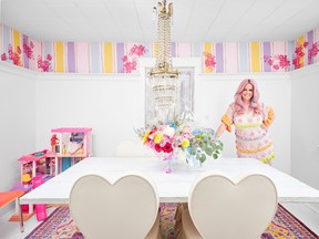 Designer Tiffany Pratt transformed her dining room using the BeautiTone Barbie Dreamhouse Colour Collection.  TIFFANY PRATT FOR BEAUTITONE