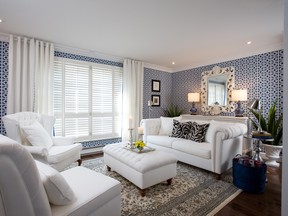 Blue works well when stacked with neutrals like white, brown or black.