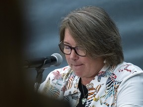 RCMP Commissioner Brenda Lucki testifies at the Mass Casualty Commission inquiry into the mass murders in rural Nova Scotia on April 18/19, 2020, in Halifax on Aug. 24, 2022.