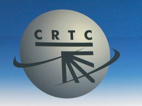 The Canadian Radio-television and Telecomunications Commission (CRTC) logo is pictured during a news conference in Gatineau, Que. on Thursday, June 27, 2013.