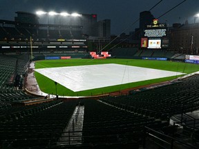 The game between the Baltimore Orioles and the Toronto Blue Jays was postponed due to inclement weather at Oriole Park at Camden Yards.