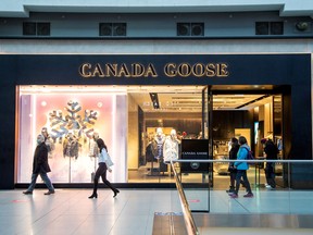 A Canada Goose store in the CF Toronto Eaton Centre shopping mall in Toronto December 13, 2021.